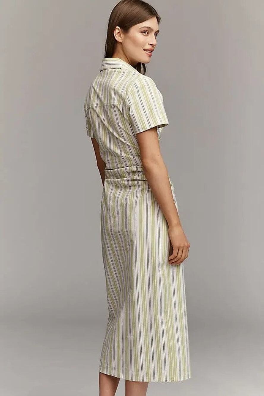 Pilcro Greer Short Sleeves Buttoned Midi Shirt Dress - M